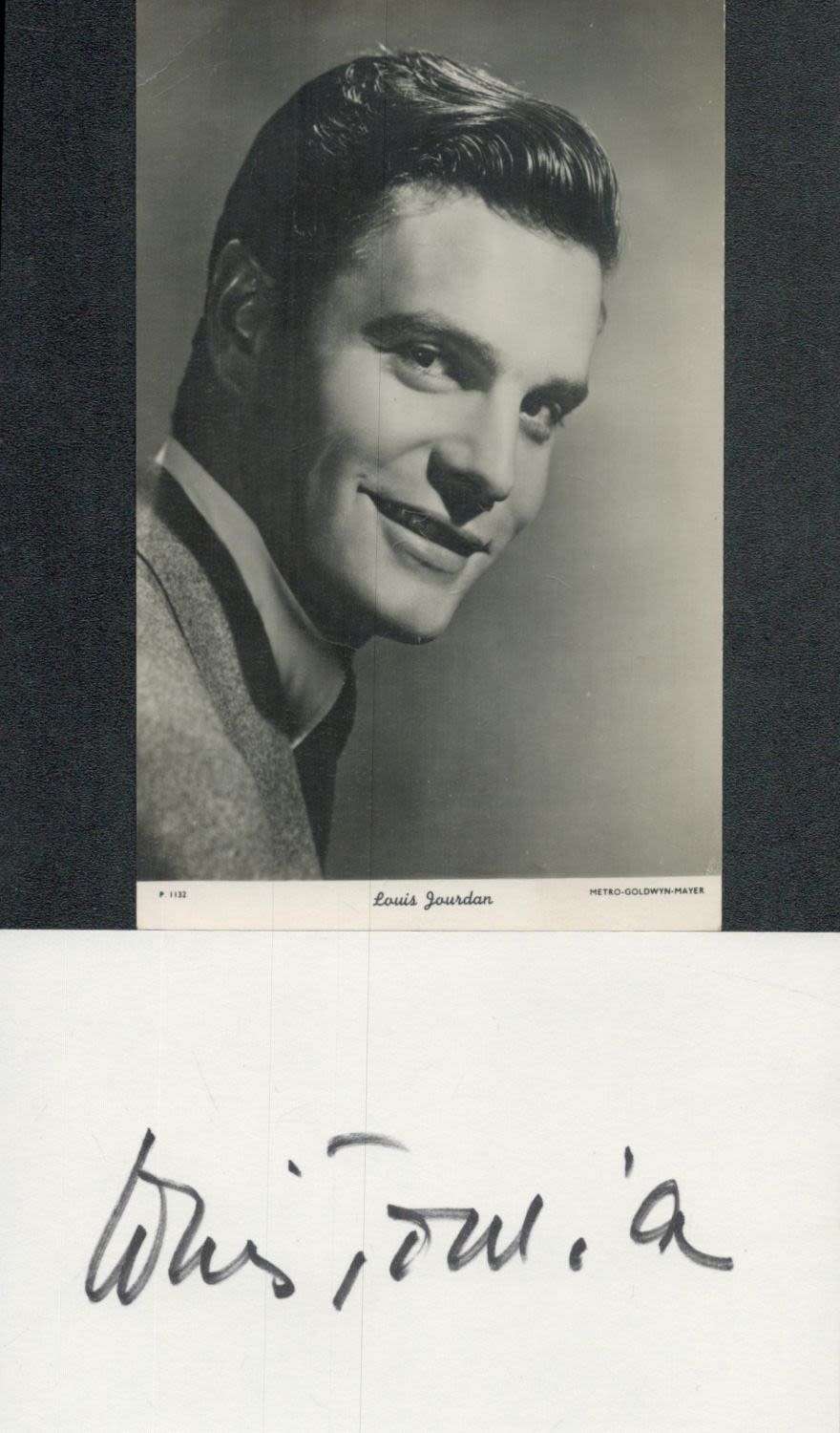 Lot 201: Louis Jourdan signed card and vintage 6 x...
