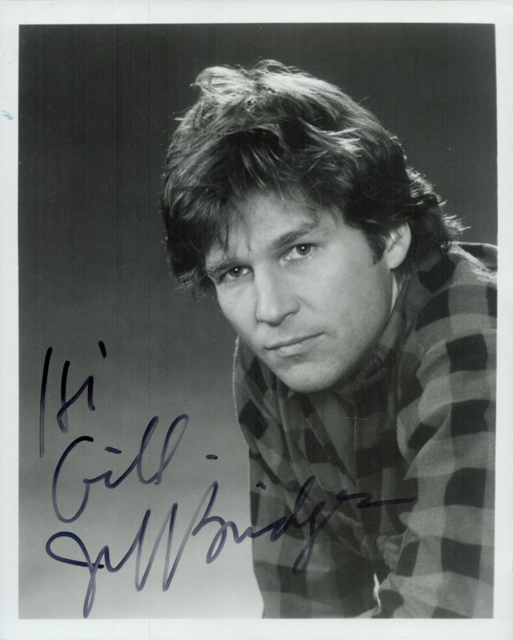Lot 223: Jeff Bridges signed 10x8inch black and white photo....
