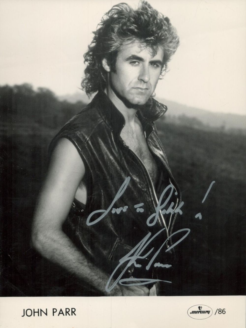 Lot 232: John Parr signed 8x6inch black and white photo....