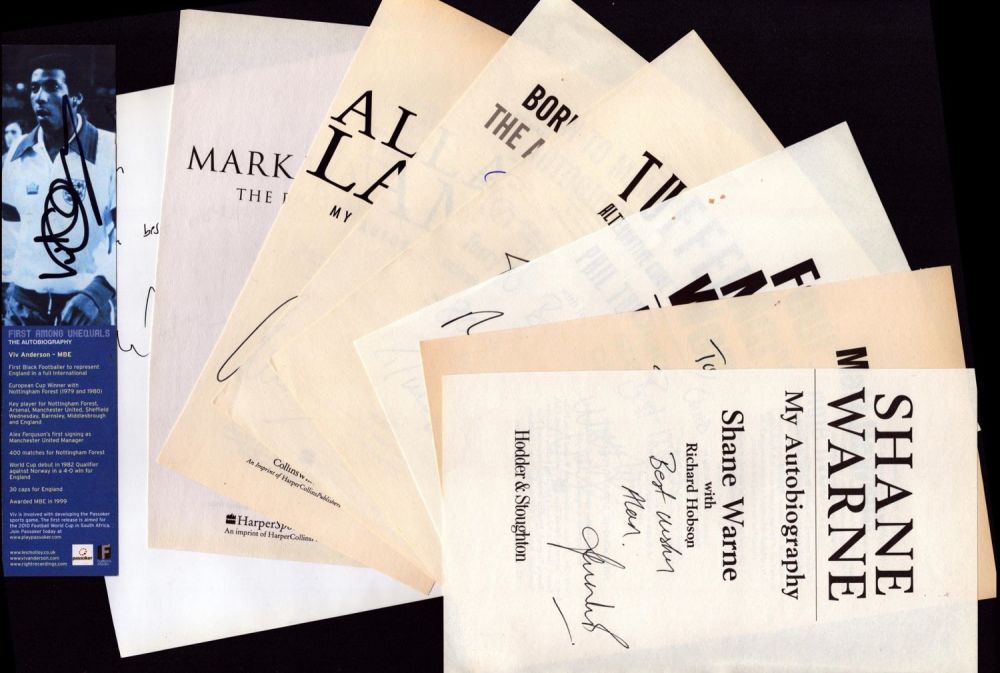 Lot 347: Sport Collection of 10 signed title pages and...
