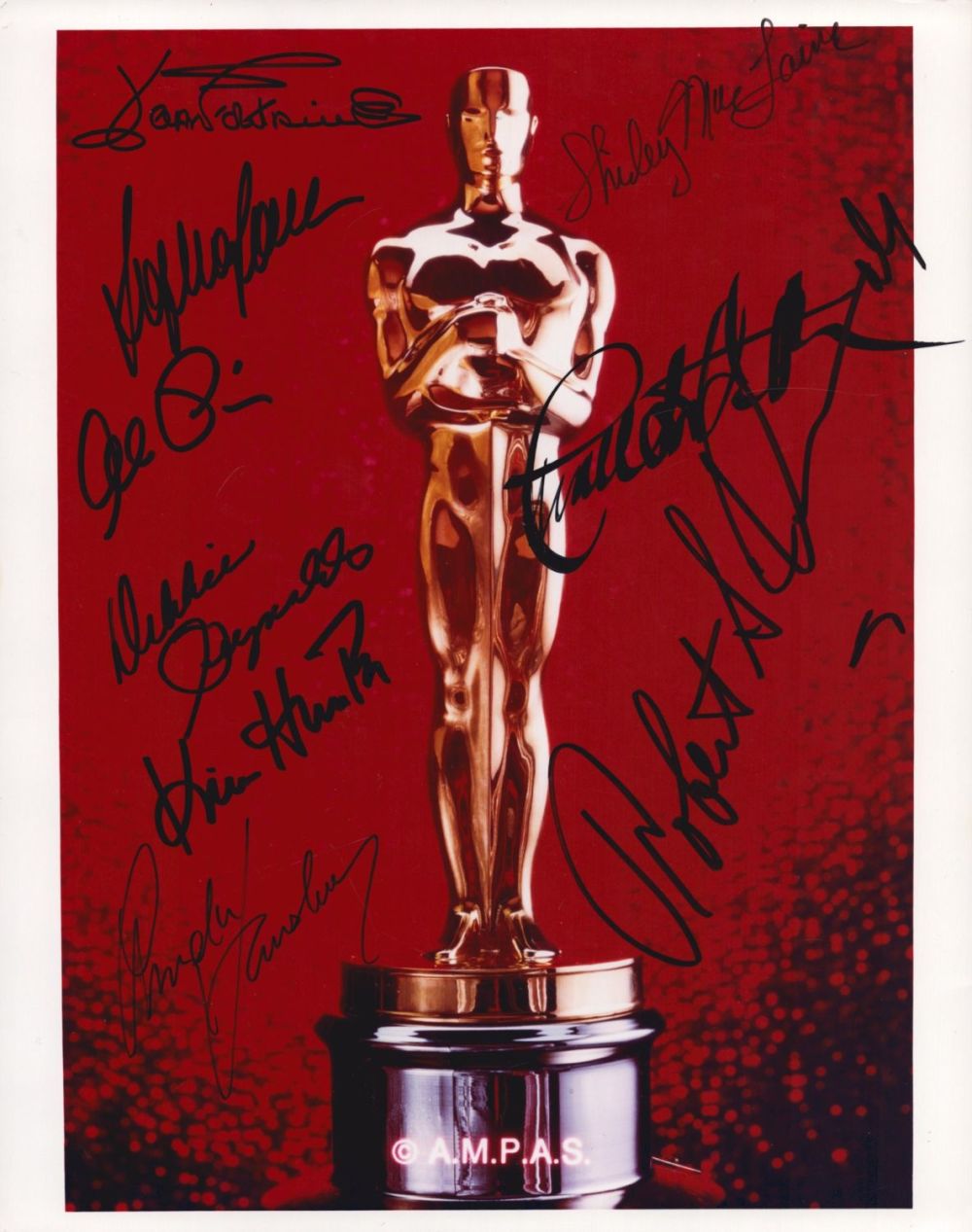 Lot 361: Nine A-List stars signed Oscar 10x8 inch colour...