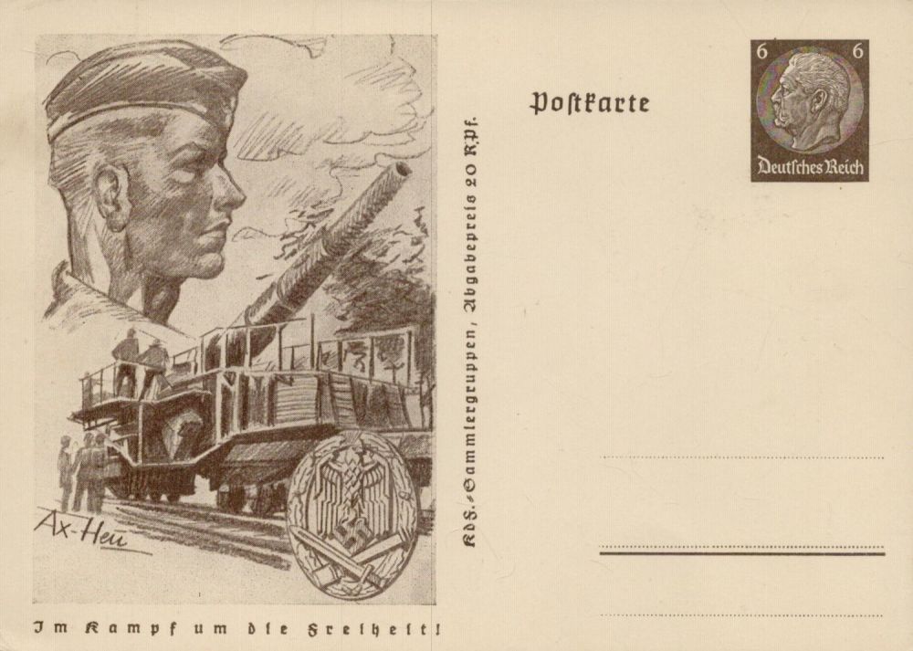 Lot 399: 1941 Unused Postcard Nazi Military with Decorations Railway...