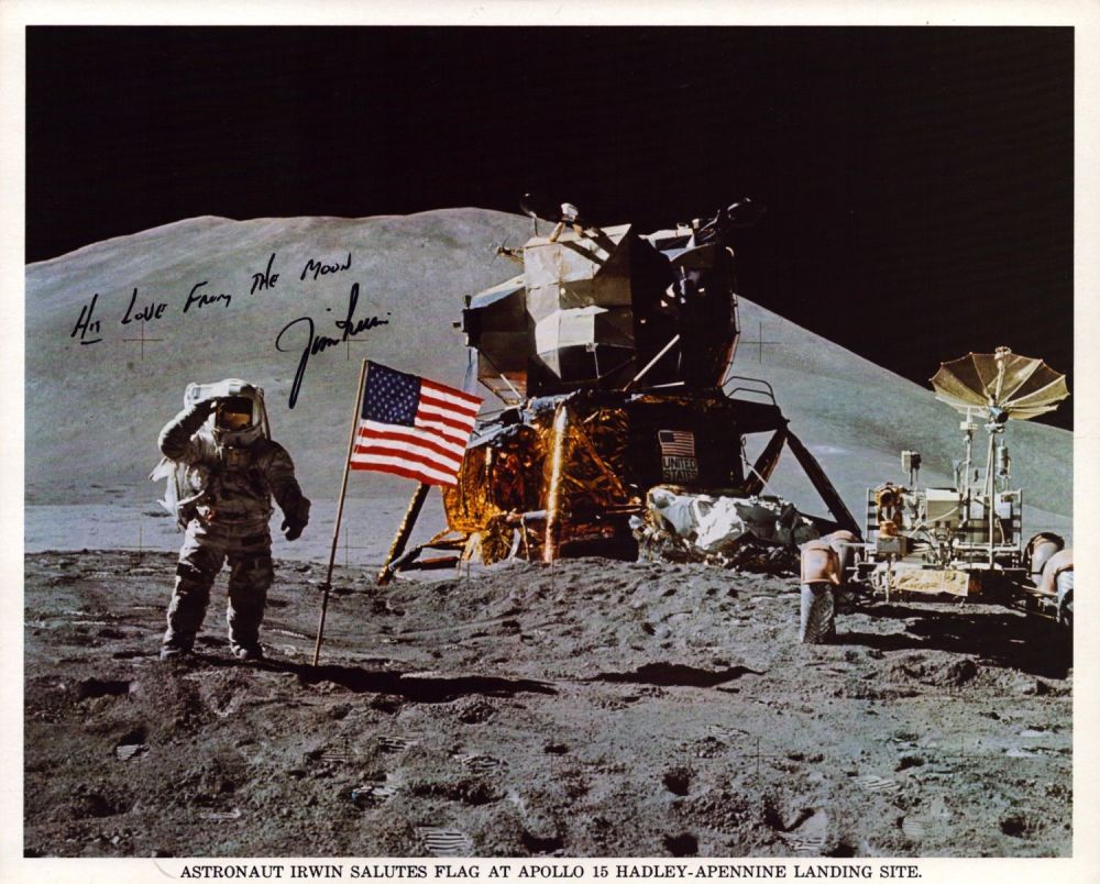 Lot 482: James B. Irwin signed NASA original 10x8 inch...
