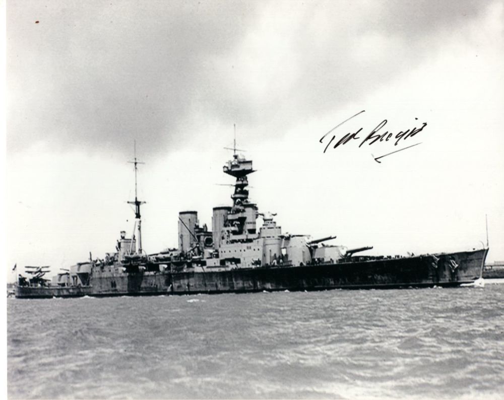 Lot 552: HMS Hood, 8x10 inch photo signed by Ted...