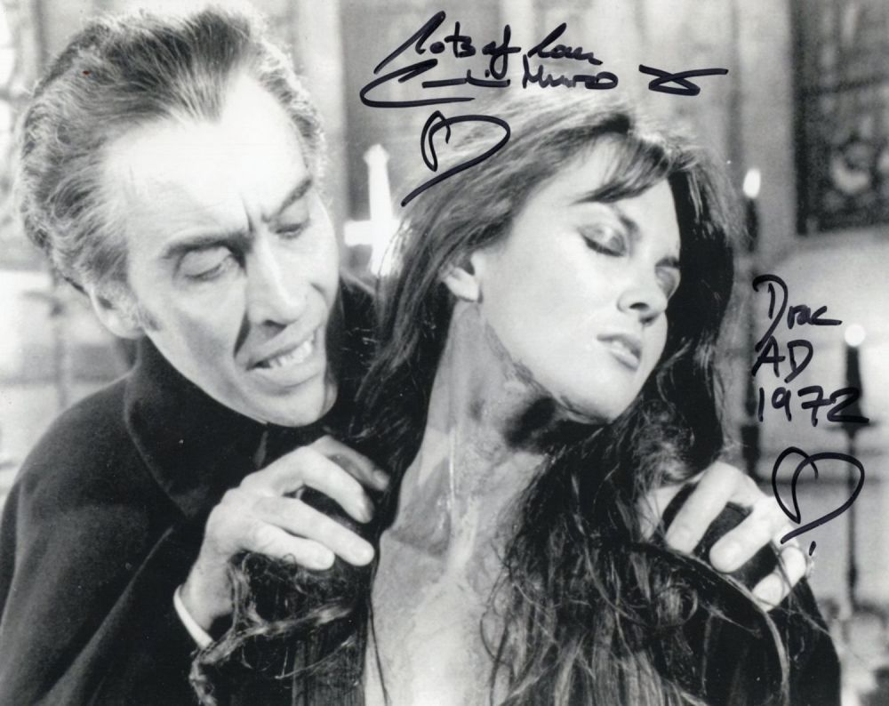 Lot 600: Dracula AD1972 hammer horror movie 8x10 photo signed...