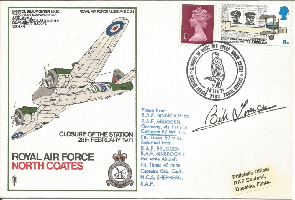 Lot 708: Bill Townsend signed RAF North Coates Closure of...