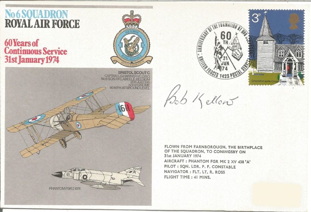 Lot 722: Bob Kellow signed No. 6 Squadron RAF FDC...