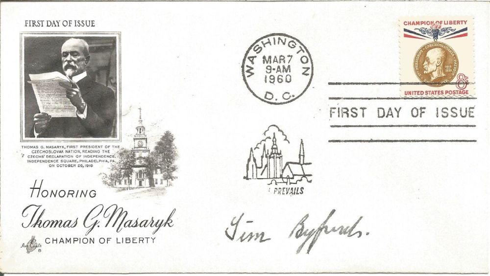 Lot 727: Jim Byfords signed unflown FDC Honoring Thomas G....