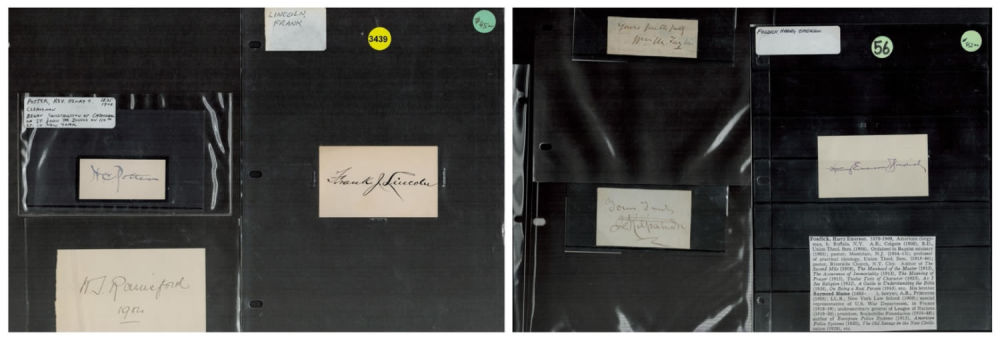 Lot 47: Vintage small piece Autographs signed signatures such as...
