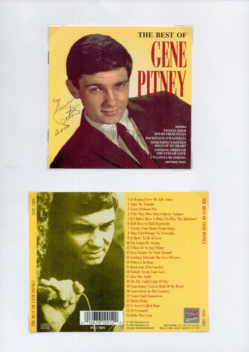 Lot 170: Gene Pitney signed CD album booklet dated 2000,...