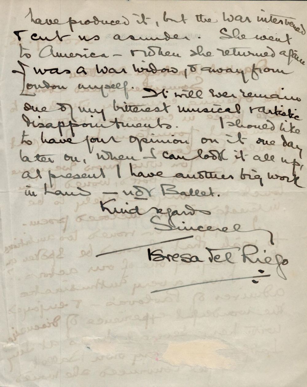 Lot 523: Teresa De Riego ALS dated 9th Nov 1935...