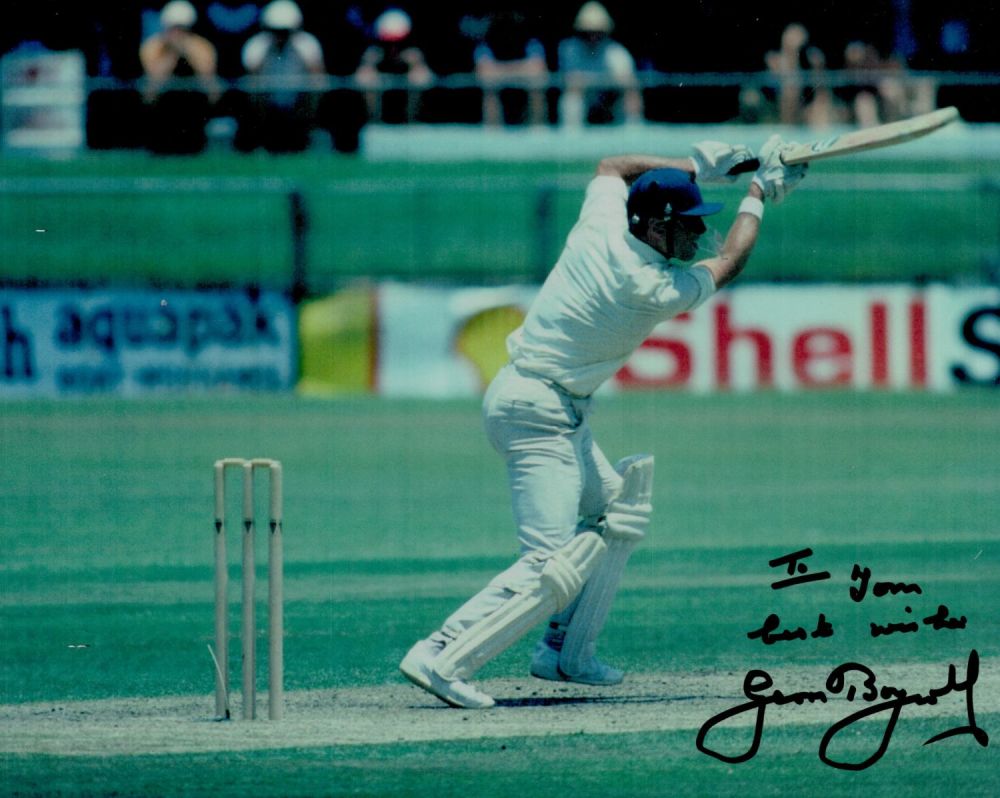 Lot 57: Geoffrey Boycott digned 10x8 inch colour photo. Dedicated...