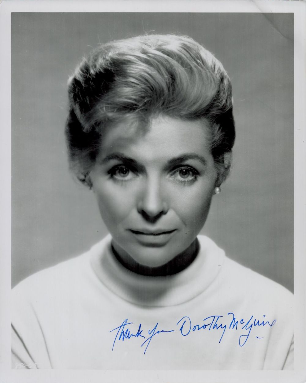 Lot 64: Dorothy McGuire signed 10x8 inch black and white...