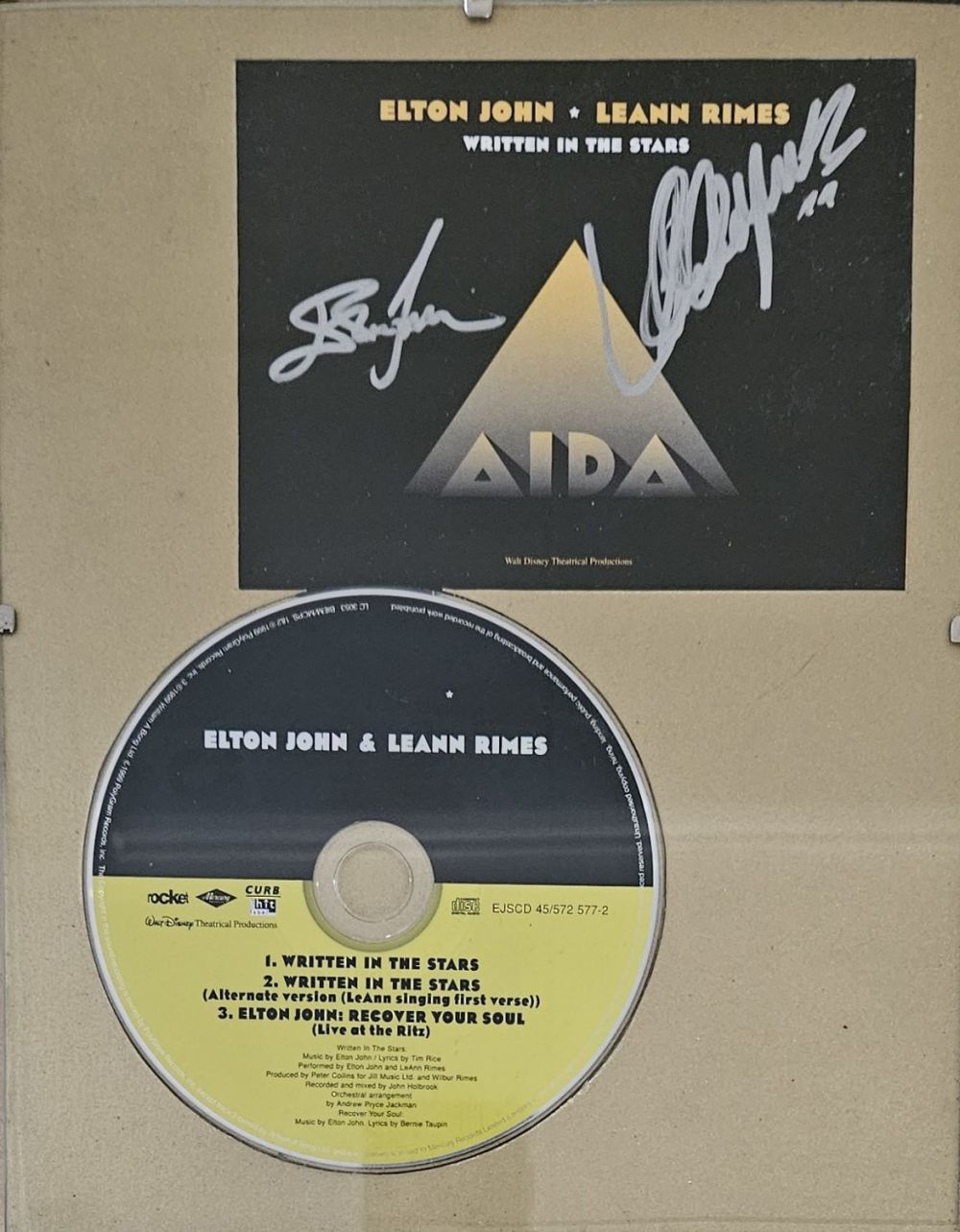 Lot 100: Elton Jon and Leann Rimes 10x8 in mounted...