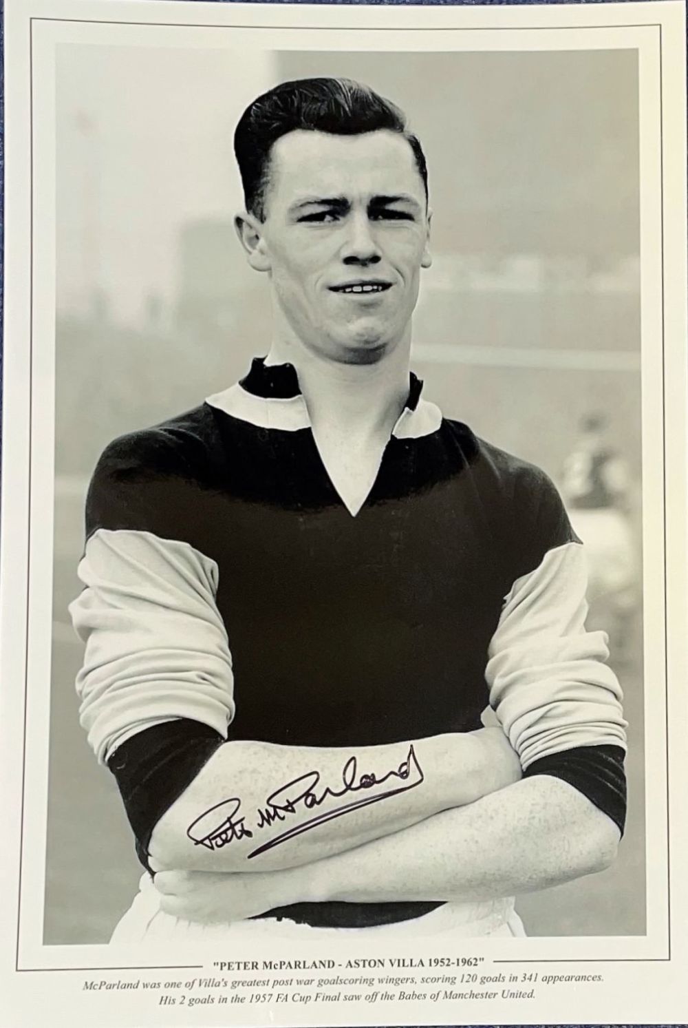 Lot 171: Football, Peter McParland signed 12x18 black and white...