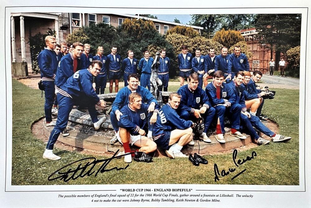 Lot 176: Football, Martin Peters and Sir Geoff Hurst signed...