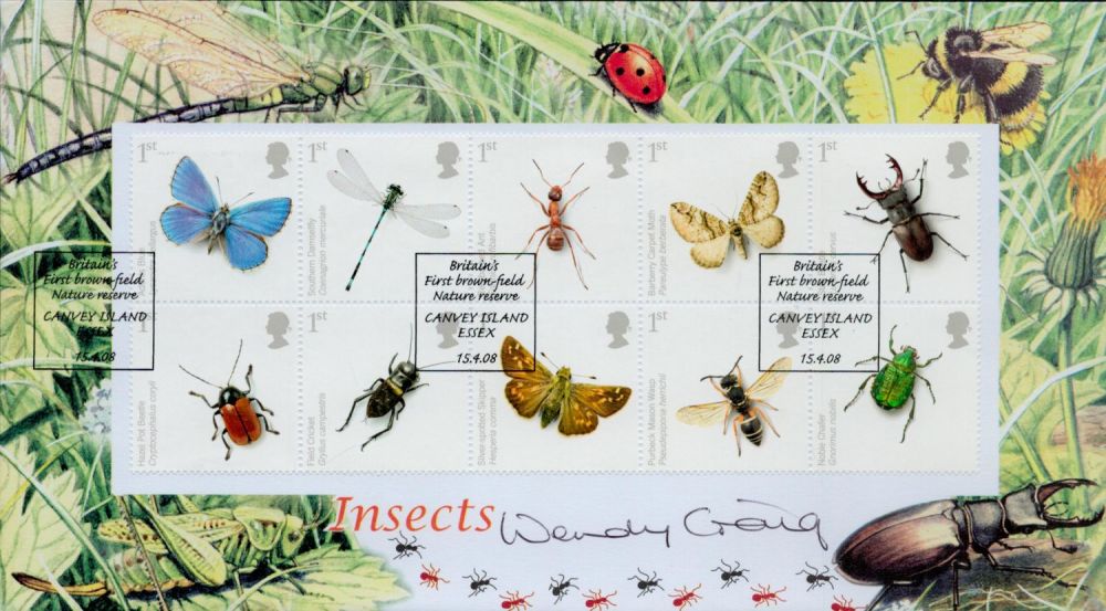 Lot 228: Wendy Craig signed FDC A Buckingham Cover Insects....