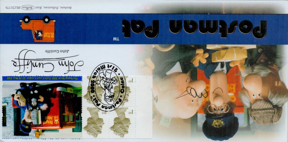 Lot 229: John Cunliffe signed FDC Benham Cover Postman Pat....