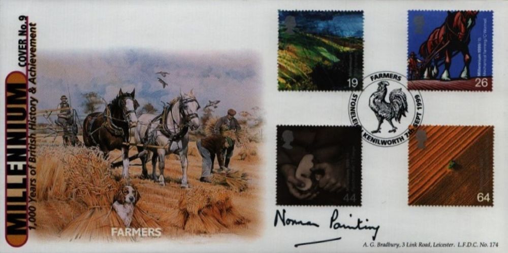 Lot 238: Norman Painting signed FDC A.G. Bradbury FARMERS. Four...
