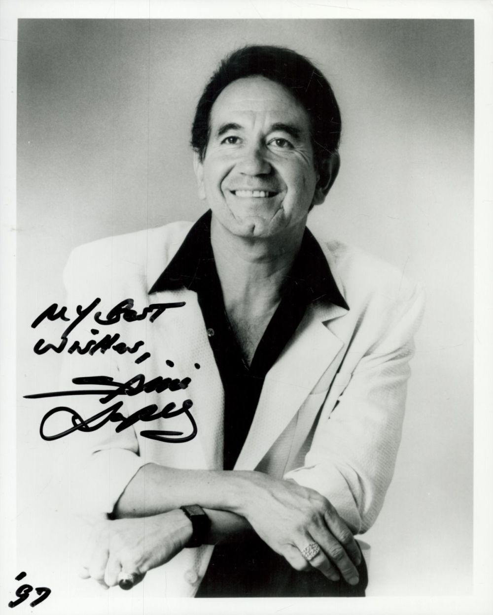 Lot 256: Trini Lopez signed 10x8 inch black and white...