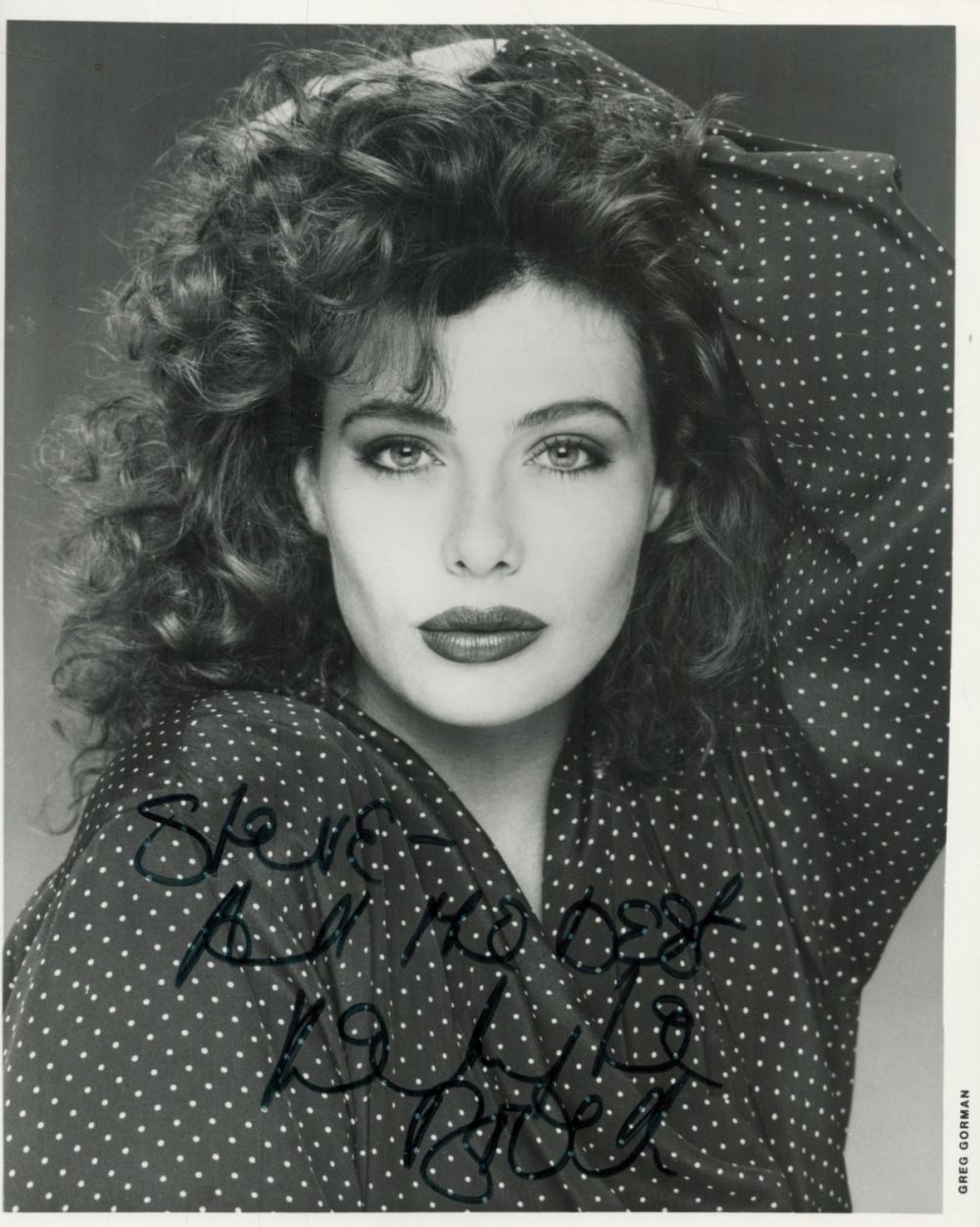 Lot 263: Kelly LeBrock signed 10x8 inch black and white...