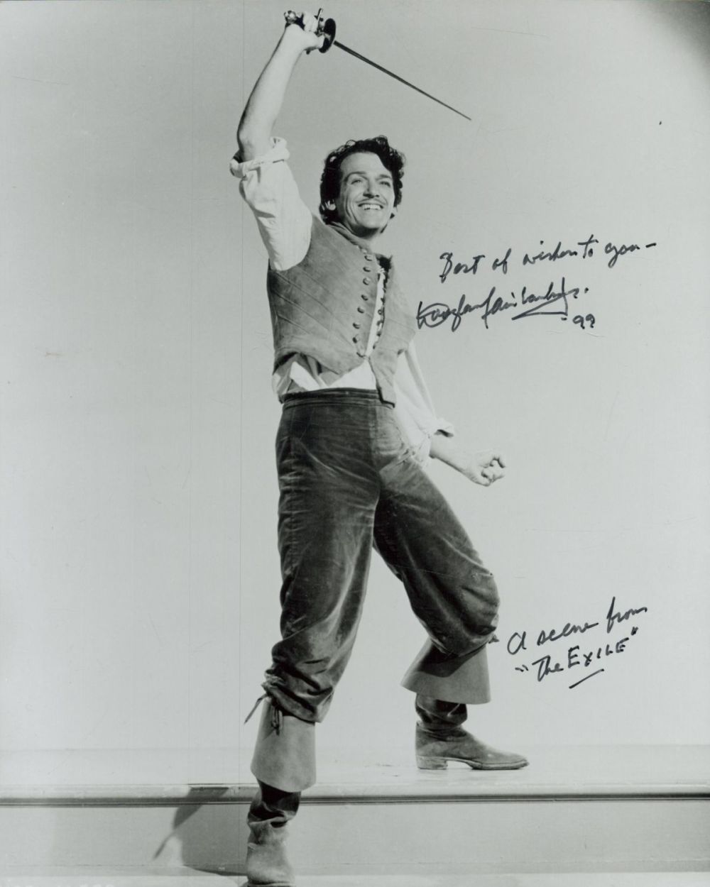 Lot 267: Douglas Fairbanks Jr. signed 10x8 inch black and...