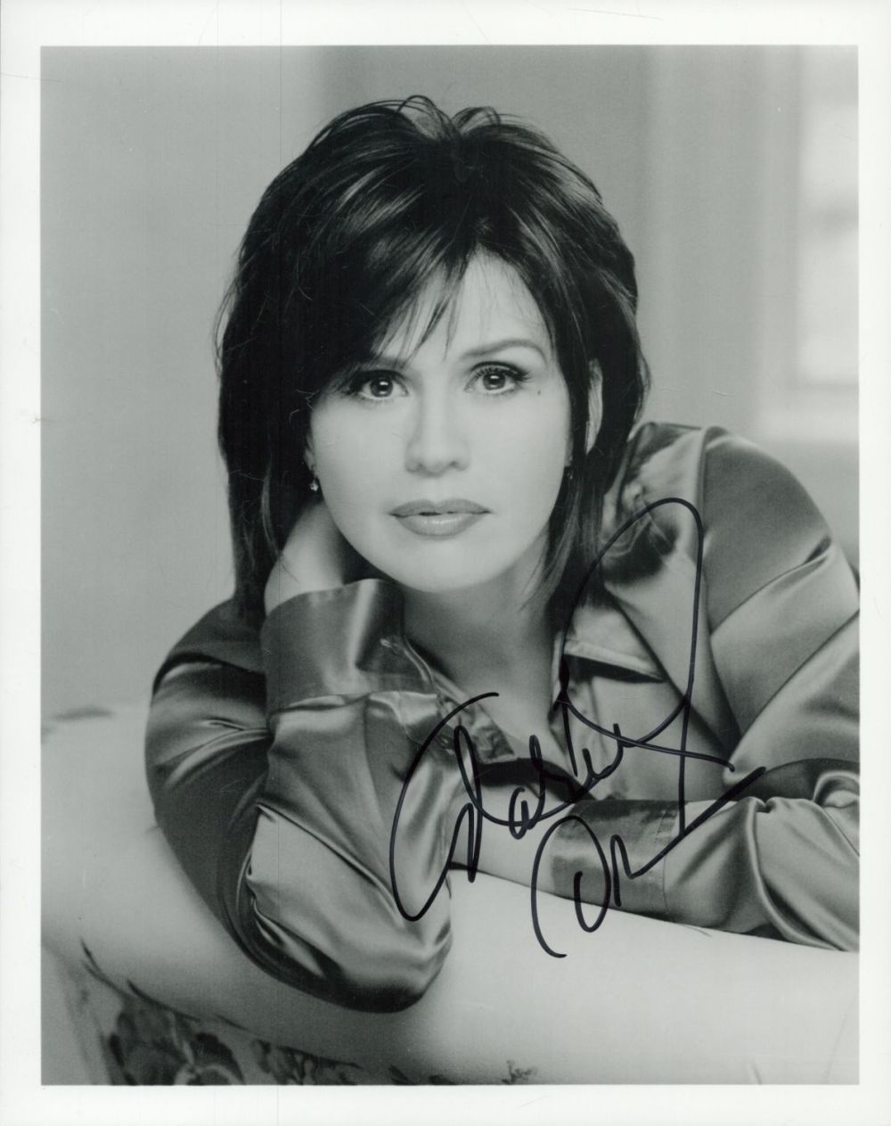 Lot 271: Marie Osmond signed 10x8 inch black and white...