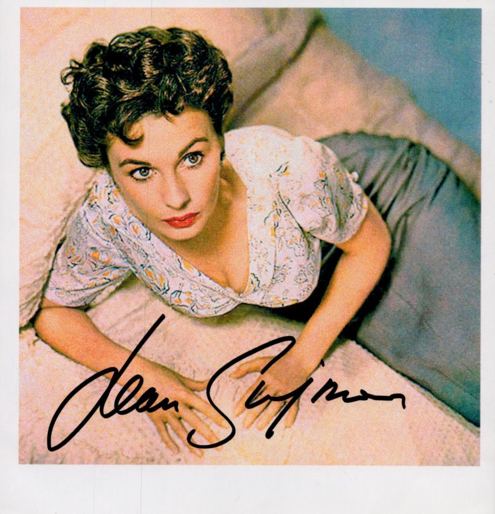 Lot 278: Jean Simmons signed 6x6.5 inch colour photo. Good...