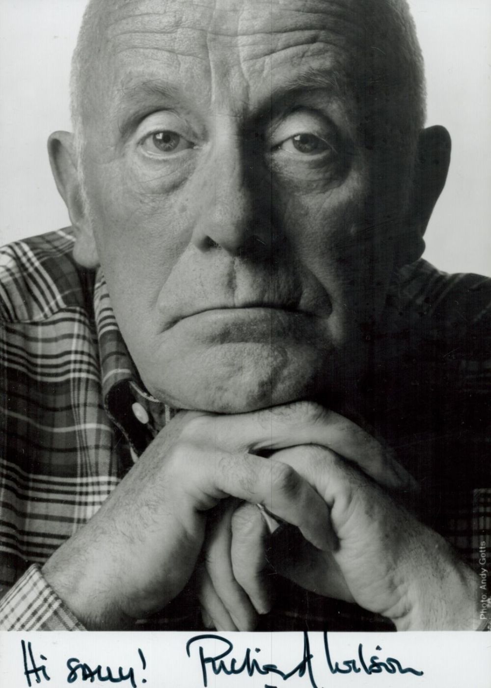 Lot 286: Richard Wilson signed 7x5 inch black and white...