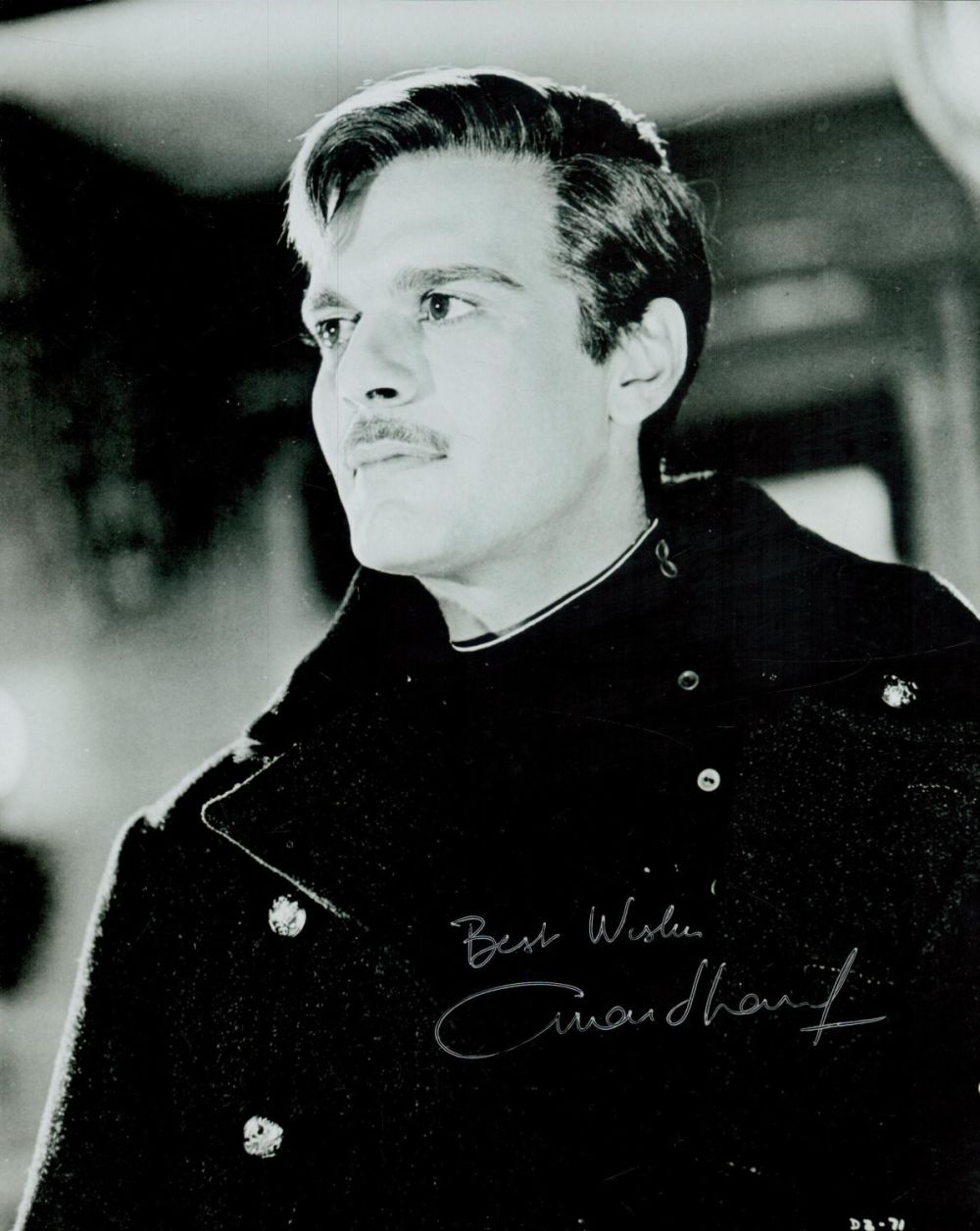 Lot 289: Omar Sharif signed 10x8 inch black and white...