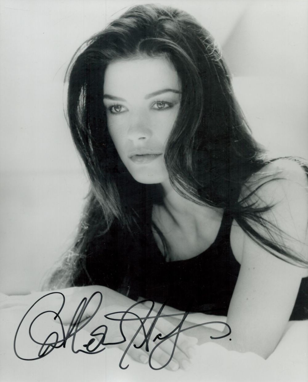 Lot 290: Catherine Zeta-Jones signed 10x8 inch black and white...