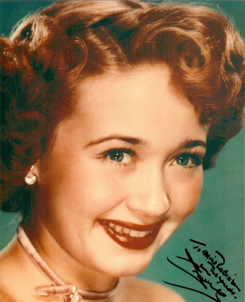 Lot 294: Jane Powell signed 10x8 inch colour photo. Dedicated....