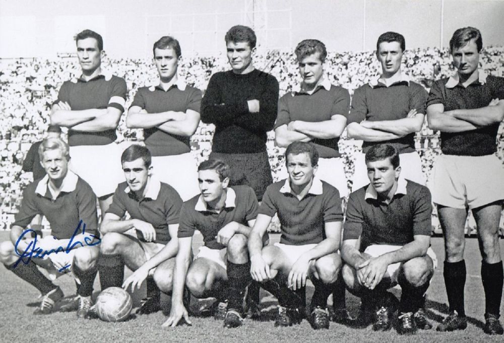 Lot 328: Autographed DENIS LAW 12 x 8 Photo :...