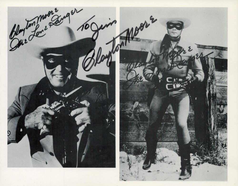 Lot 331: Clayton Moore signed The Lone Ranger 10x8 inch...