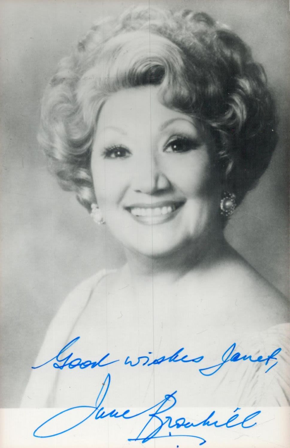 Lot 367: June Bronhill signed 5.5x3.5 inch black and white...