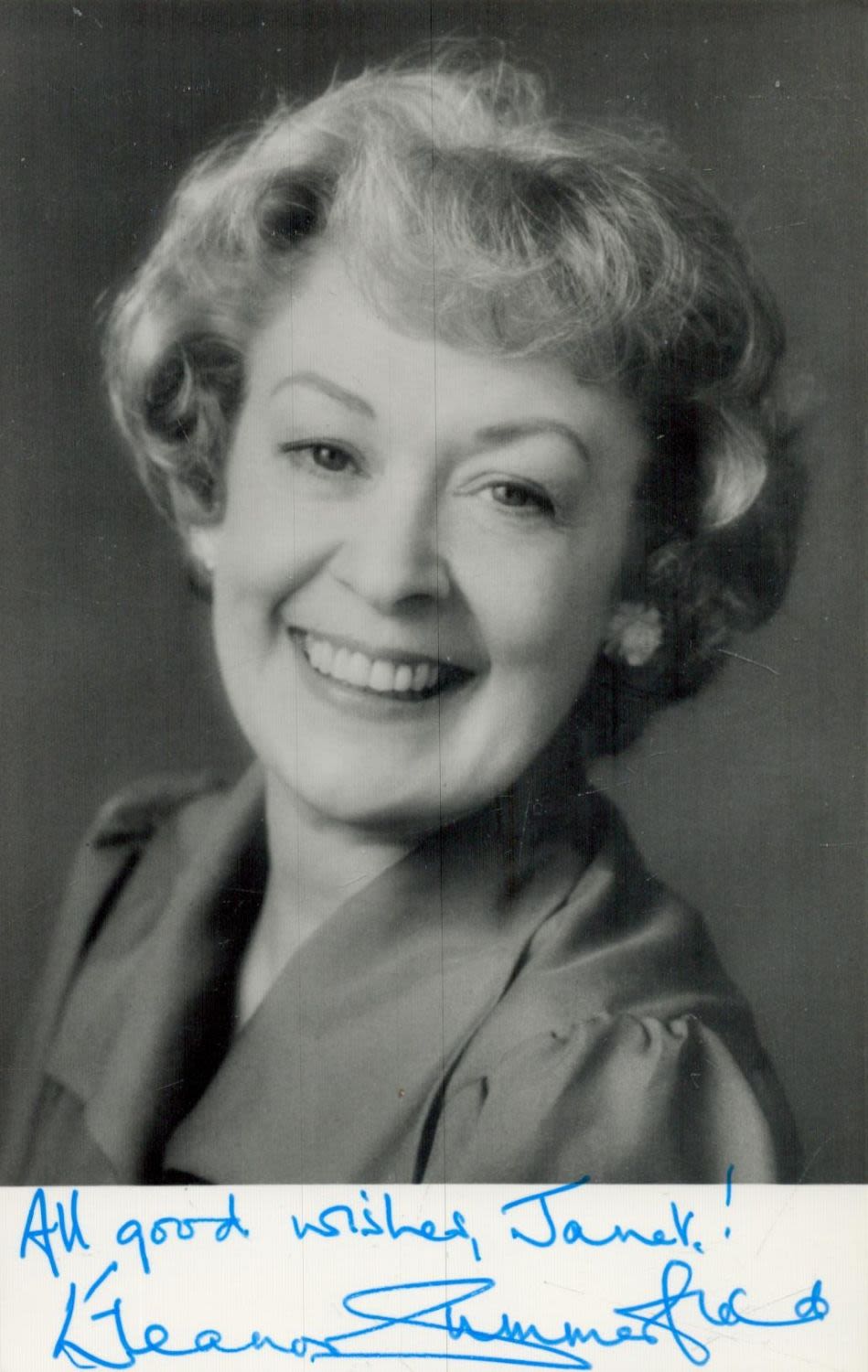 Lot 369: Eleanor Summerfield signed 5.5x3.5 inch black and white...