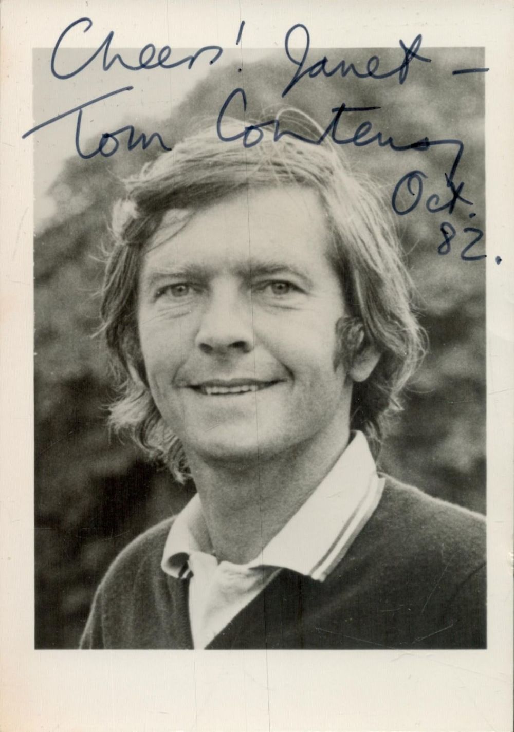 Lot 370: Tom Courtenay signed 6x4 inch approx black and...