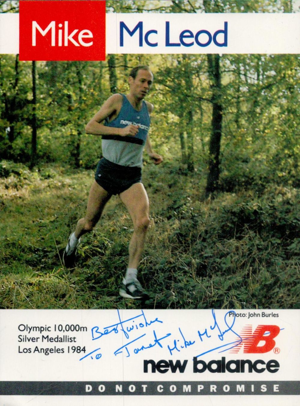 Lot 371: Mike McLeod signed New Balance promo photo, 6x4...