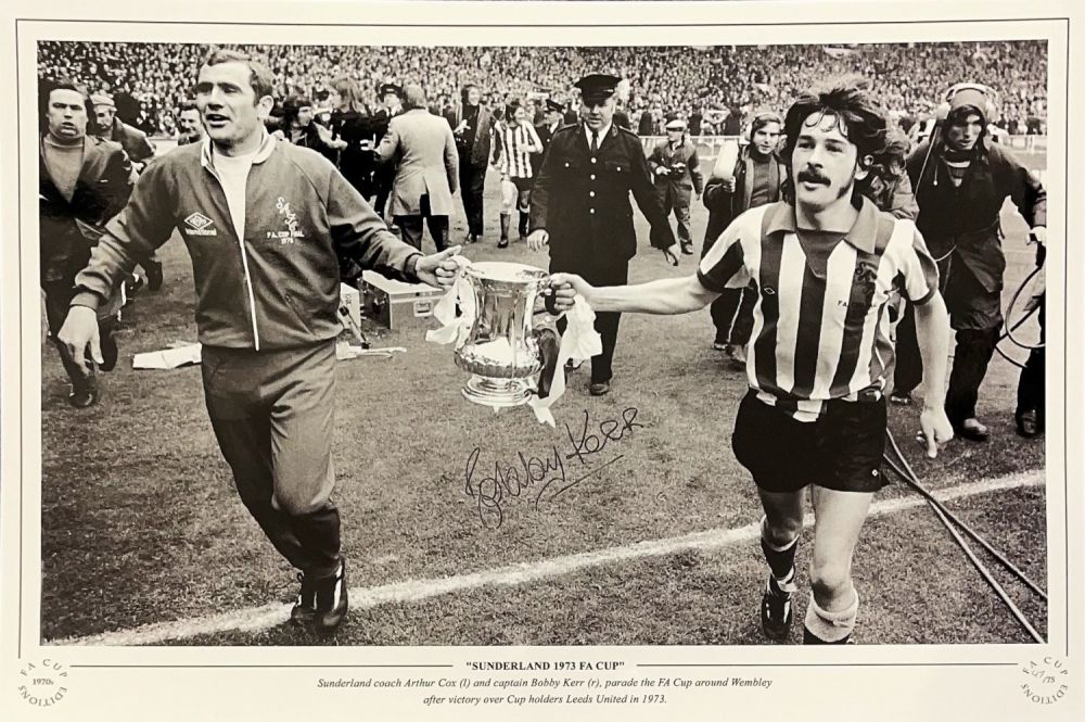 Lot 385: Football, Bobby Kerr signed 12x18 black and white...