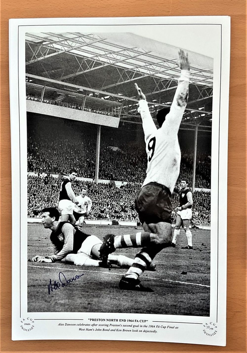 Lot 388: Football, Alex Dawson signed 12x18 black and white...