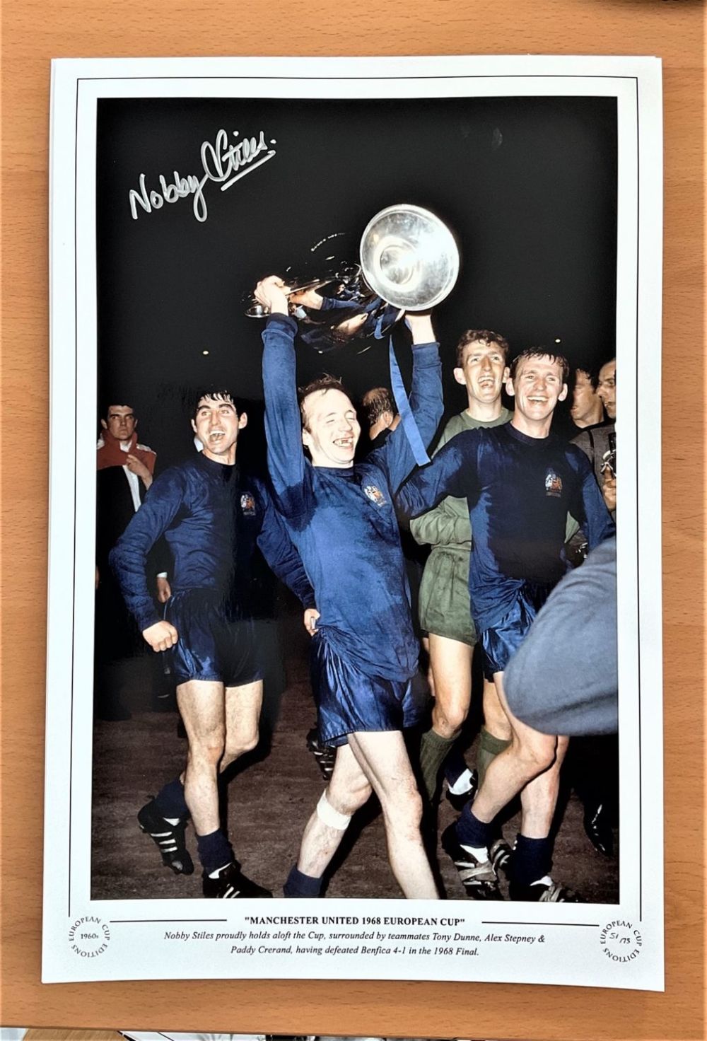 Lot 391: Football, Nobby Stiles signed 12x18 colour photograph pictured...
