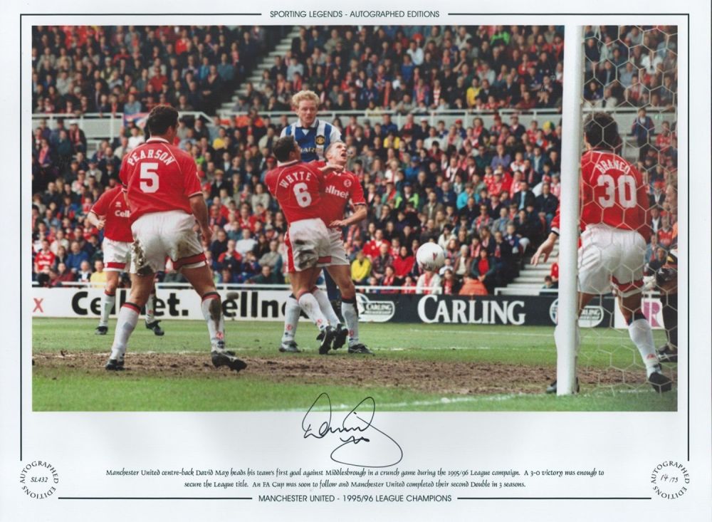 Lot 399: Football. David May Signed 16x12 colour photo. Autographed...