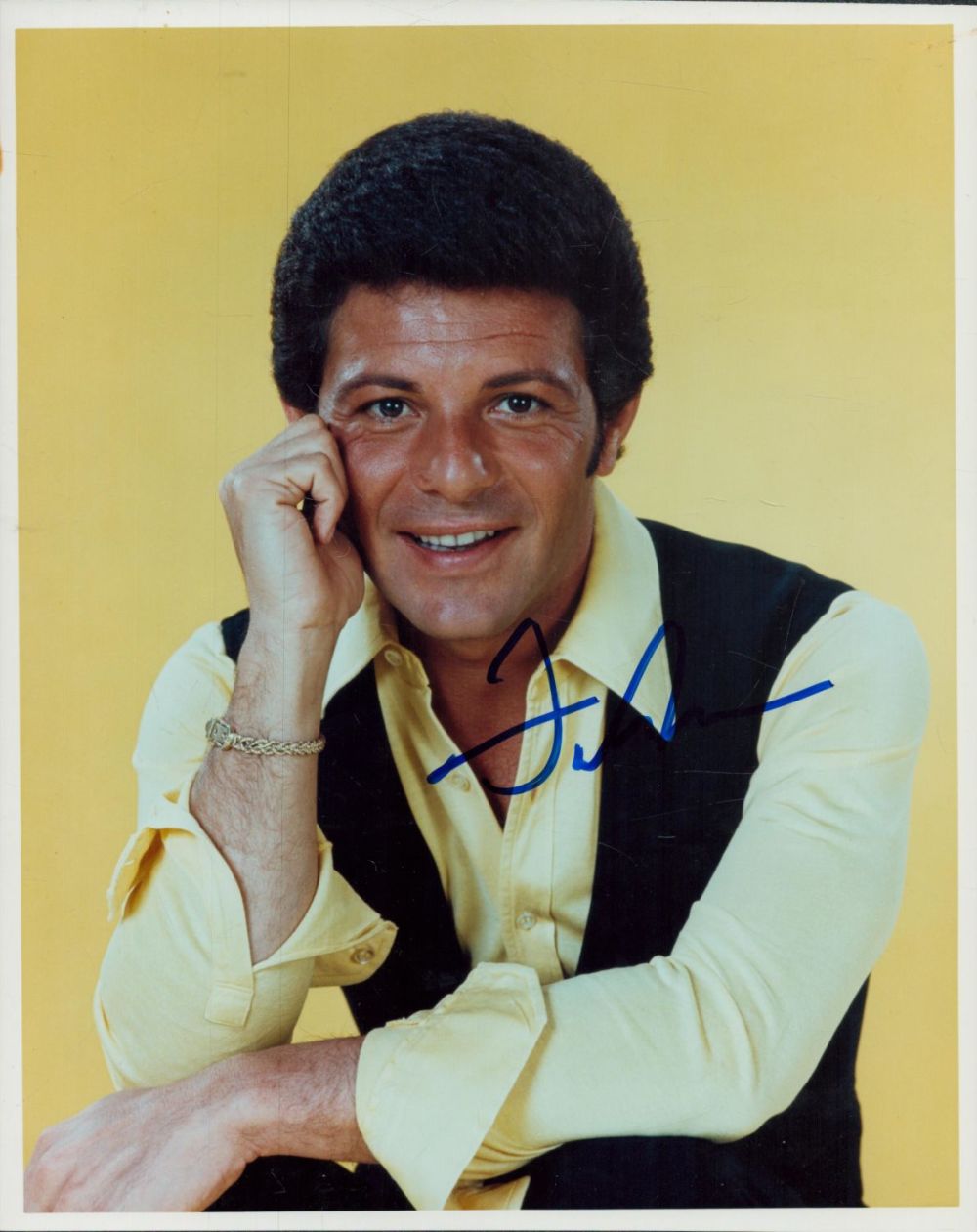 Lot 410: Frankie Avalon signed 10x8 inch colour photo. Good...