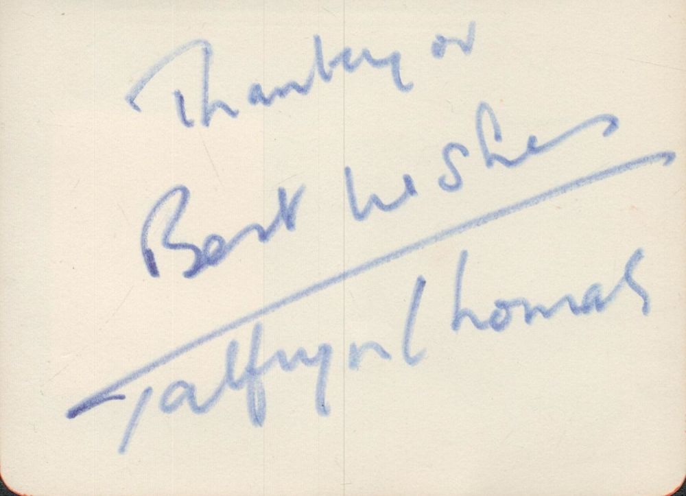 Lot 414: Talfryn Thomas signed 5x4 inch album page. Good...