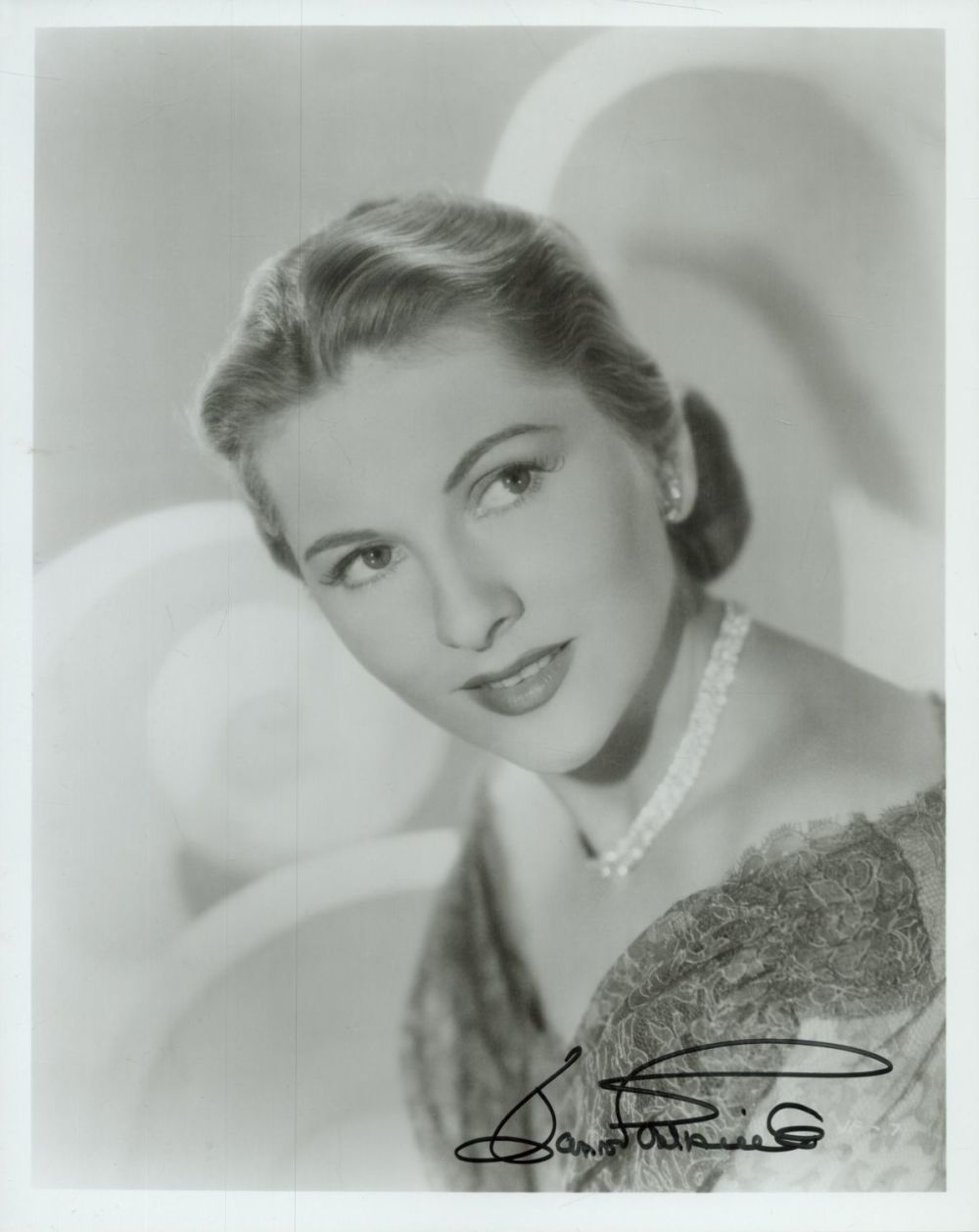 Lot 428: Joan Fontaine signed 10x8 inch black and white...