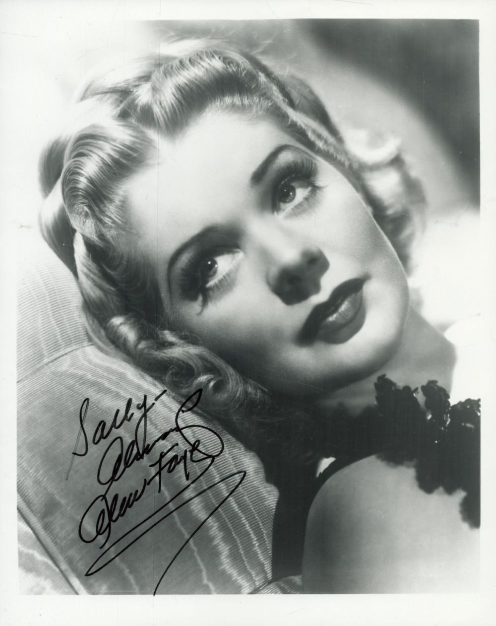 Lot 429: Alice Faye signed 10x8 inch black and white...