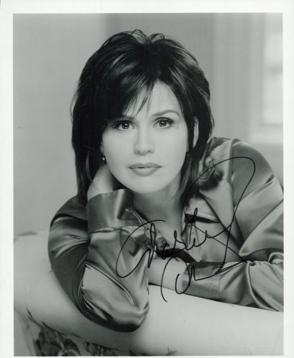 Lot 434: Marie Osmond signed 10x8 inch black and white...