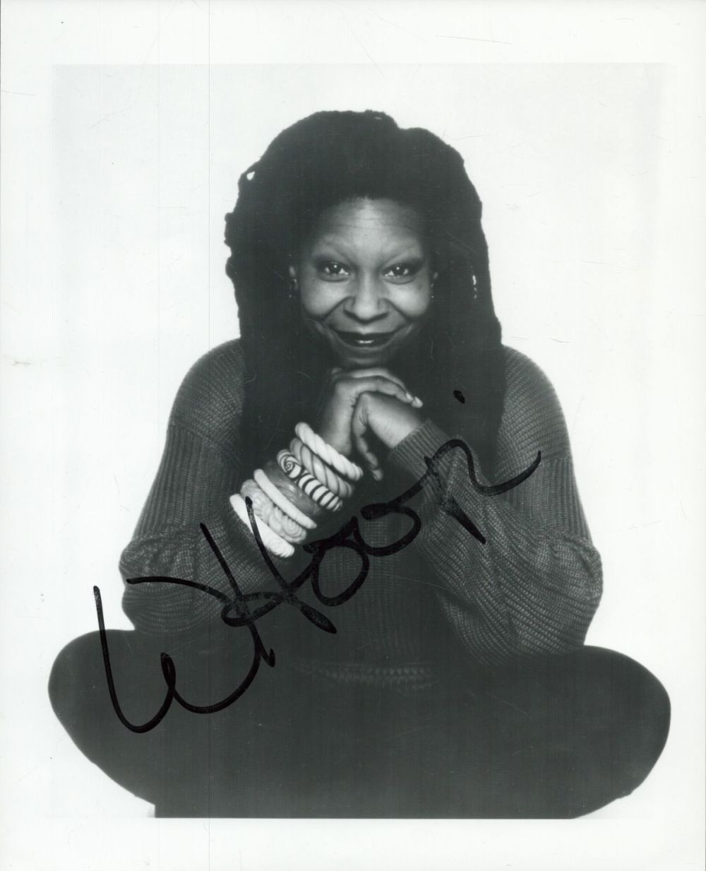 Lot 441: Whoopi Goldberg signed 10x8 inch black and white...