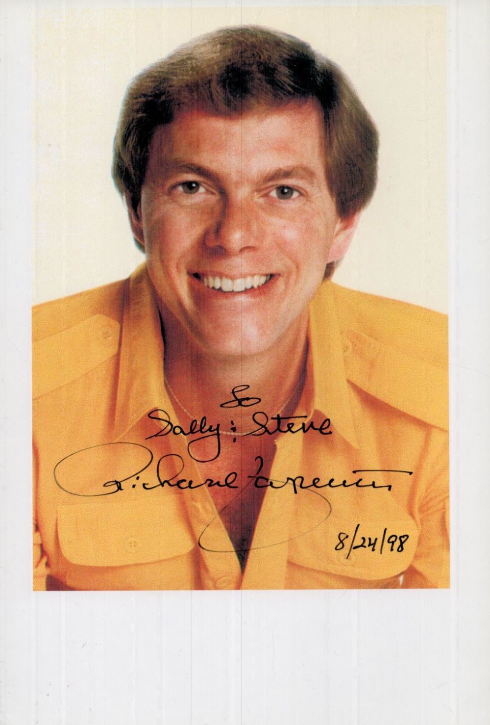 Lot 445: Richard Carpenter 8.5x5.5 inch colour promo photo dated...