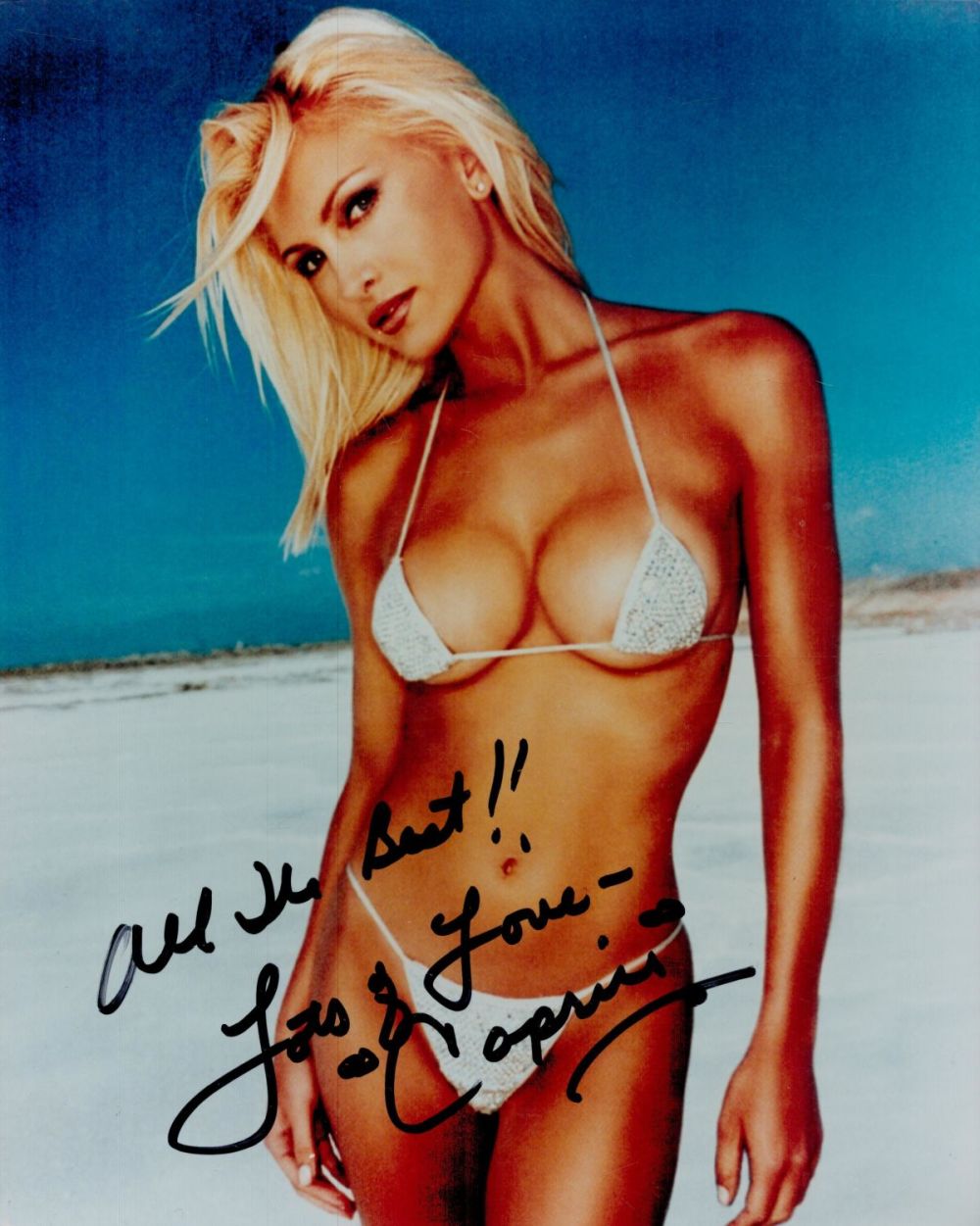 Lot 449: Caprice Bourret signed 10x8 inch colour photo. Good...